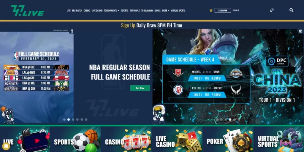 747 live casino homepage