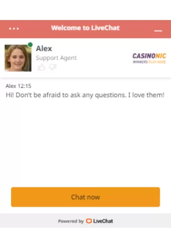Casinonic live chat