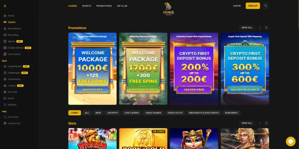 horus casino homepage